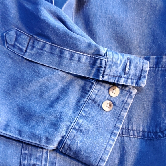 💙 3 for $30 💙 Haggar Blue Denim Shirt - Picture 5 of 6